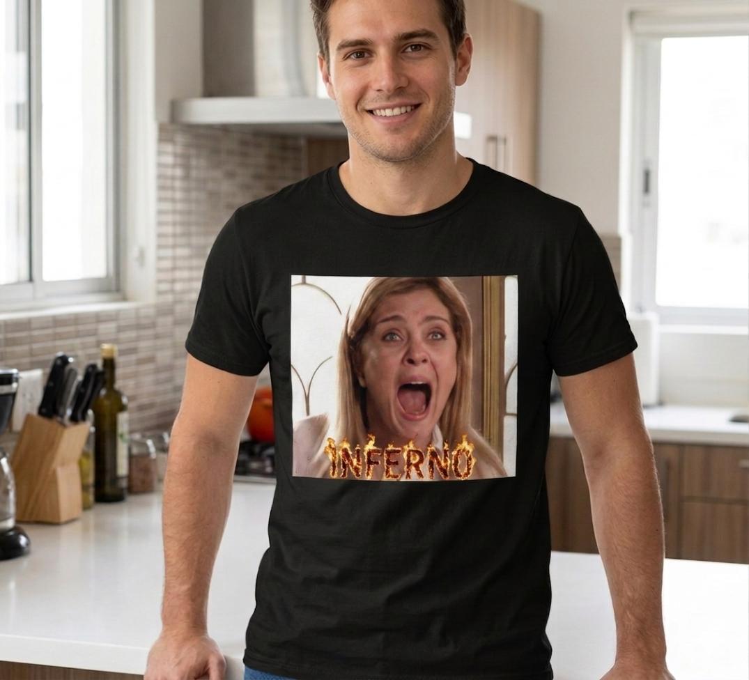 Camiseta preta Inferno pronta entrega
